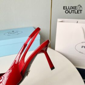 Patent leather slingback Rot 55 mm