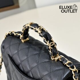 Caviar Quilted Flap Schwarz/ Gold 19.5 cm