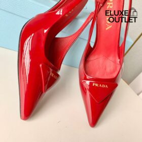 Patent leather slingback Rot 55 mm