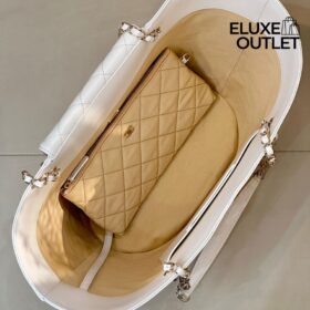 Geflochtenes Stroh Beige/Weiß 54cm
