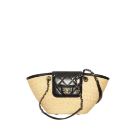 Geflochtenes Stroh Beige/Schwarz 40cm