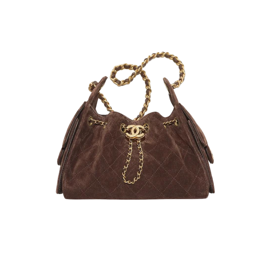 Mini-Handtasche Dunkelbraun 20 cm
