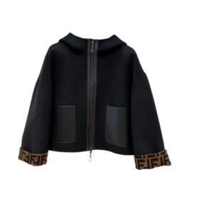 Wendejacke aus Wolle Schwarz