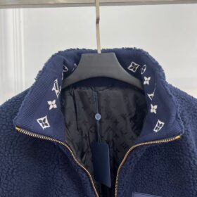 Leather Patch Fleece Marineblau