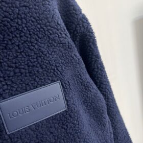 Leather Patch Fleece Marineblau