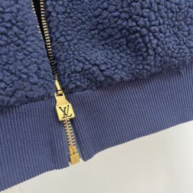 Leather Patch Fleece Marineblau