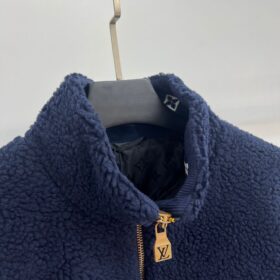 Leather Patch Fleece Marineblau