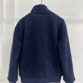 Leather Patch Fleece Marineblau