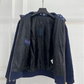 Leather Patch Fleece Marineblau