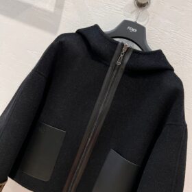 Wendejacke aus Wolle Schwarz