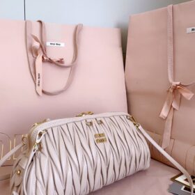 Caprice Matelassé Nappa Leather Clutch 28 cm