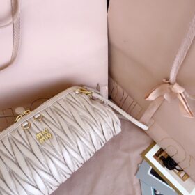 Caprice Matelassé Nappa Leather Clutch 28 cm