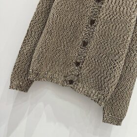 Tweed Knit Cardigan Khaki