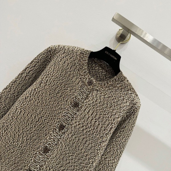 Tweed Knit Cardigan Khaki