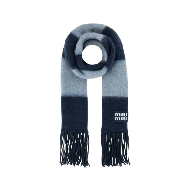 Weiches Mohair Blau/Grau