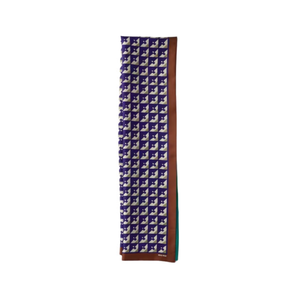 Bedruckte Seide Blau/Beige