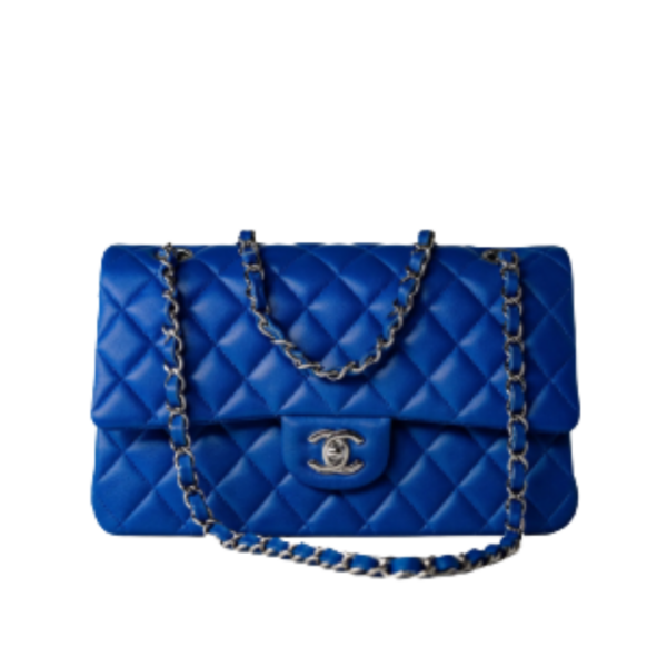 Classic Flap Dunkelblaues Lammleder 25.5 cm