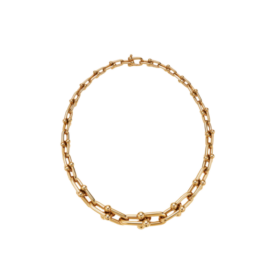 Gliederkette mit abgestuftem Muster in Gelbgold
