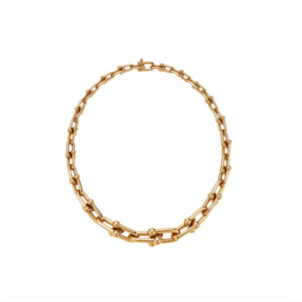 Gliederkette mit abgestuftem Muster in Gelbgold