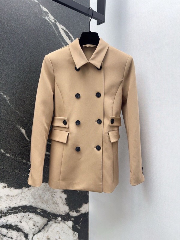 Beige Gabardine aus Schurwolle und Seide