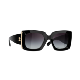 Rechteckig Acetate Schwarz/Gold