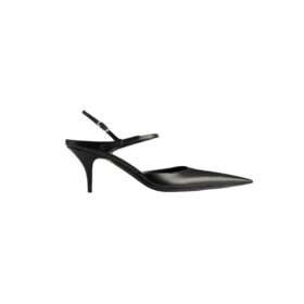 Avenue Slingback-Pumps für Damen mit Schleife in Schwarz/Silber