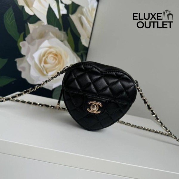 Love Heart Mini Schwarz/Gold 12 cm