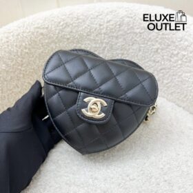 Love Heart Schwarz/Gold 13 cm