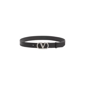 VLogo Signature Gürtel aus glänzendem Kalbsleder 3 cm