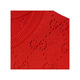 GG Pointelle Baumwollseiden-Cardigan Rot