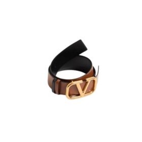 Reversibler Vlogo Signature-Gürtel aus glänzendem Kalbsleder 4 cm