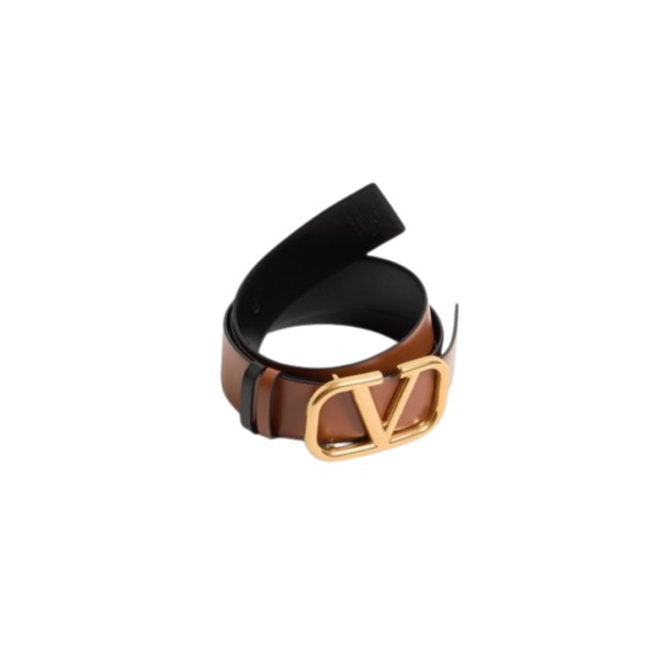 Reversibler Vlogo Signature-Gürtel aus glänzendem Kalbsleder 4 cm