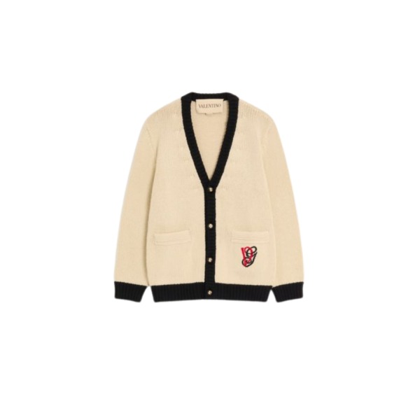 Valentino Wollstrickjacke mit gesticktem VG