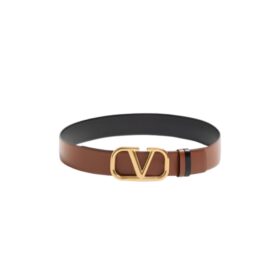 Reversibler Vlogo Signature-Gürtel aus glänzendem Kalbsleder 4 cm