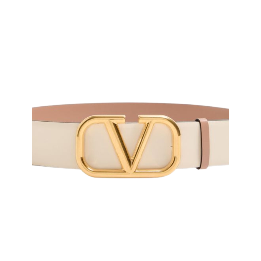 Reversibler Vlogo Signature-Gürtel aus glänzendem Kalbsleder 4 cm