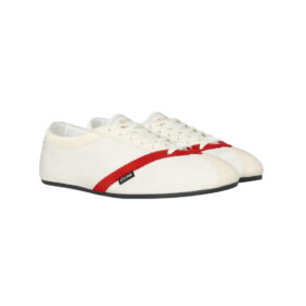 Flache Sneakers Weiß/Rot