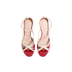 Bepointy Sandale aus Lackleder Rosa & Schwarz