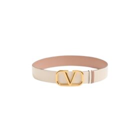 Reversibler Vlogo Signature-Gürtel aus glänzendem Kalbsleder 4 cm