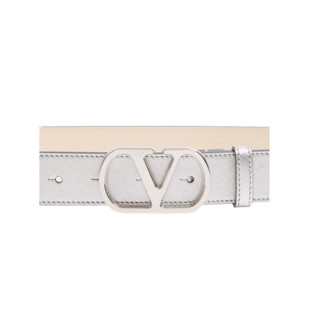 Vlogo Signature-Gürtel aus laminiertem Kalbsleder 3 cm