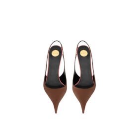 DEROCHE Slingback-Pumps aus Satin-Crêpe