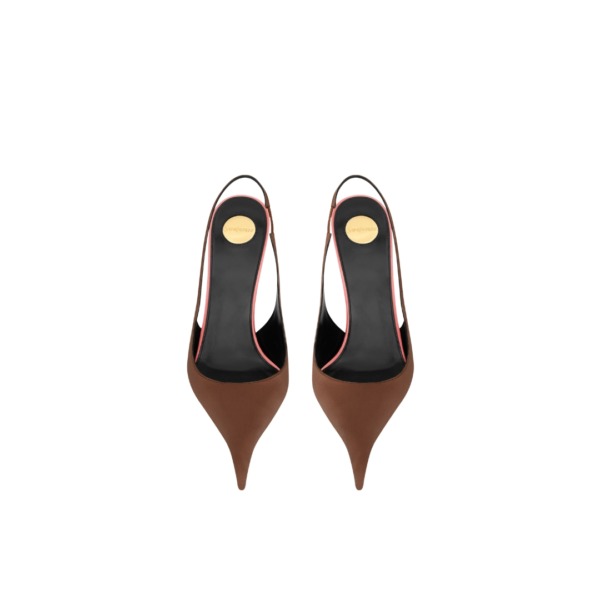 DEROCHE Slingback-Pumps aus Satin-Crêpe