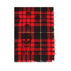 Tartan Totenkopf Mit Ausfransung Rot