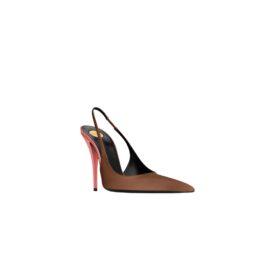 DEROCHE Slingback-Pumps aus Satin-Crêpe
