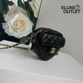 Love Heart Mini Schwarz/Gold 12 cm