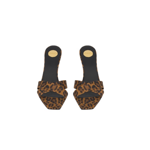 JILL-Mules aus Leoparden-Ripsband