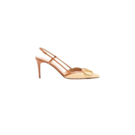 VLogo Signature Slingback-Pumps aus Raffiabast