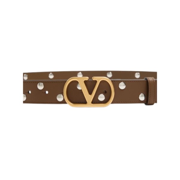VLogo Signature-Gürtel aus glänzendem Kalbsleder 3 cm
