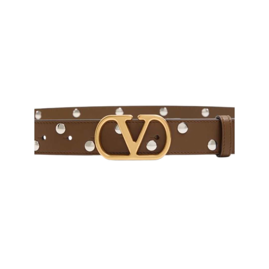 VLogo Signature-Gürtel aus glänzendem Kalbsleder 3 cm