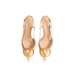 VLogo Signature Slingback-Pumps aus Raffiabast