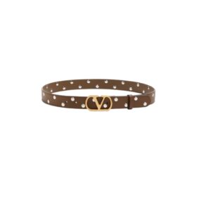 VLogo Signature-Gürtel aus glänzendem Kalbsleder 3 cm